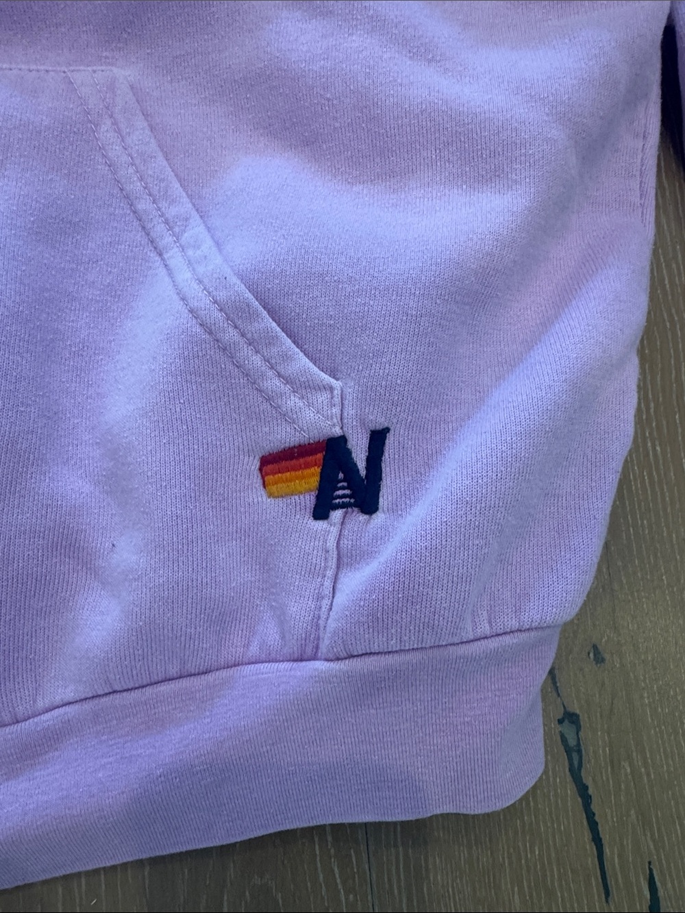 Aviator Nation lavendar Hoodie with Rainbow Chest Emblem - Picture 2 of 16